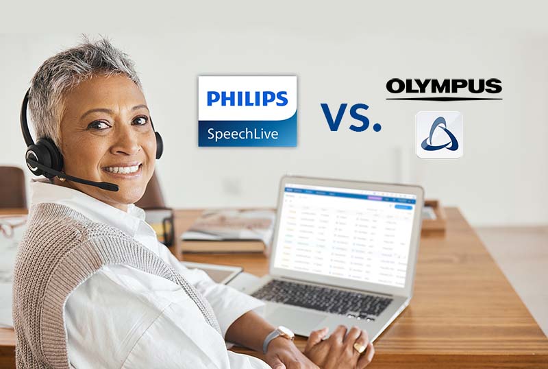 peechlive vs Olympus Om dictation workflow management